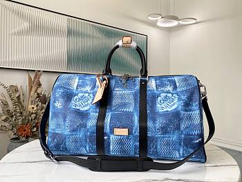 Louis Vuitton | Keepall Bandoulière Damier Blue - N50059 - 50 x 29 x 23 cm