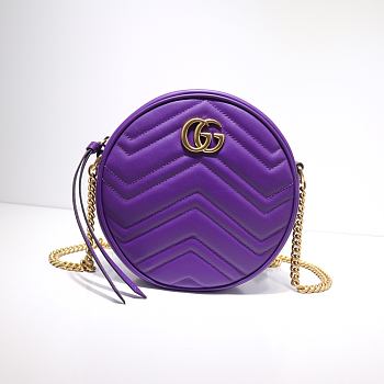 GUCCI | GG Marmont mini purple round bag - 550154 - 18.5x18.5x4.5cm