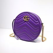 GUCCI | GG Marmont mini purple round bag - 550154 - 18.5x18.5x4.5cm - 3