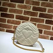 GUCCI | GG Marmont mini White round bag - 550154 - 18.5x18.5x4.5cm - 2