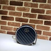 GUCCI | GG Marmont mini Blue round bag - 550154 - 18.5x18.5x4.5cm - 1