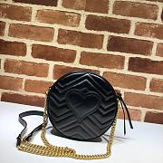 GUCCI | GG Marmont mini Black round bag - 550154 - 18.5x18.5x4.5cm - 2