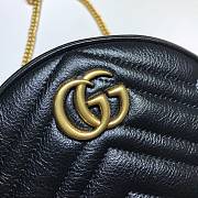 GUCCI | GG Marmont mini Black round bag - 550154 - 18.5x18.5x4.5cm - 3