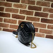 GUCCI | GG Marmont mini Black round bag - 550154 - 18.5x18.5x4.5cm - 4