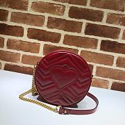 GUCCI | GG Marmont mini red round bag - 550154 - 18.5x18.5x4.5cm - 3
