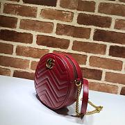 GUCCI | GG Marmont mini red round bag - 550154 - 18.5x18.5x4.5cm - 4