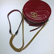 GUCCI | GG Marmont mini red round bag - 550154 - 18.5x18.5x4.5cm - 5