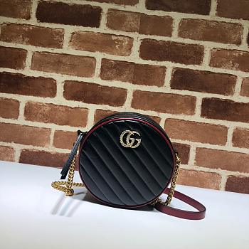 GUCCI | GG Marmont mini Black/red round bag - 550154 