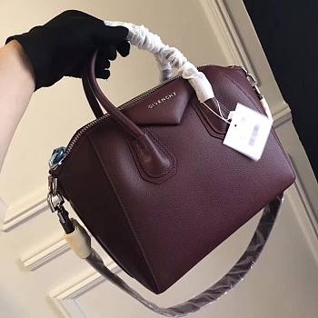 Givenchy | Antigona Bag In Box Leather In Red Wine - BB500C - 33 cm