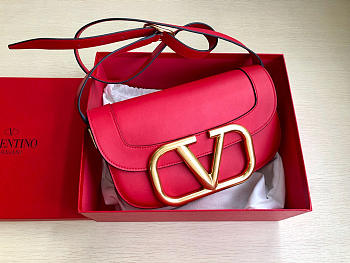 VALENTINO | Garavani SUPERVEE shoulder red bag - 26.5x9x15cm