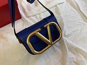 VALENTINO | Garavani SUPERVEE shoulder blue bag - 18x7.5x12.5cm - 2