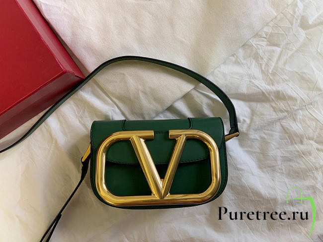 VALENTINO | Garavani SUPERVEE shoulder green bag - 18x7.5x12.5cm - 1