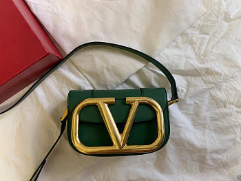 VALENTINO | Garavani SUPERVEE shoulder green bag - 18x7.5x12.5cm