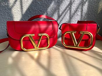 VALENTINO | Garavani SUPERVEE shoulder red bag - 18x7.5x12.5cm