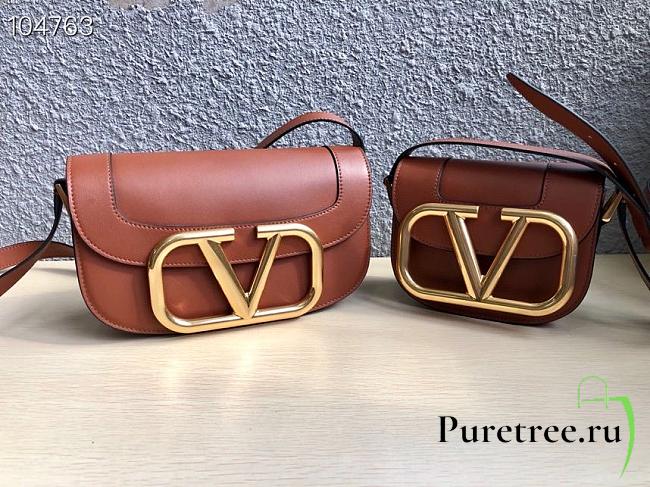 VALENTINO | Garavani SUPERVEE shoulder brown bag - 18x7.5x12.5cm - 1