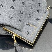 FENDI | First Medium Grey flannel bag with embroidery - 8BP127  - 3