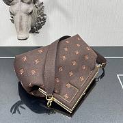 FENDI | First Medium Dark Brown flannel bag with embroidery - 8BP127 - 4