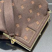 FENDI | First Medium Dark Brown flannel bag with embroidery - 8BP127 - 2