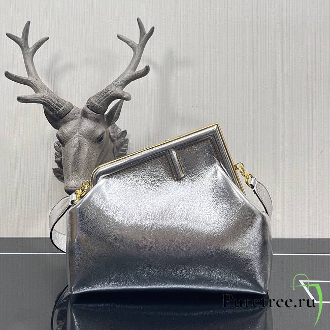 FENDI | First Medium Silver Bag - 8BP127 - 32.5x15x23.5cm - 1