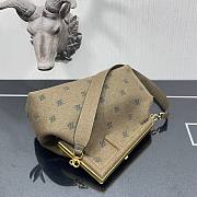 FENDI | First Medium Olive Green flannel bag with embroidery - 8BP127 - 3