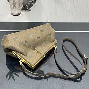 FENDI | First Small Olive Green flannel bag with embroidery - 8BP129 - 3