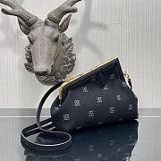 FENDI | First Small Black flannel bag with embroidery - 8BP129 - 5
