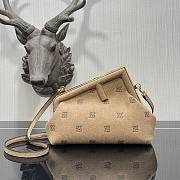 FENDI | First Small Beige flannel bag with embroidery - 8BP129 - 1