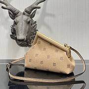 FENDI | First Small Beige flannel bag with embroidery - 8BP129 - 5