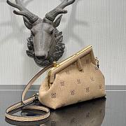FENDI | First Small Beige flannel bag with embroidery - 8BP129 - 2