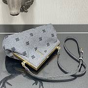 FENDI | First Small Grey flannel bag with embroidery - 8BP129 - 5