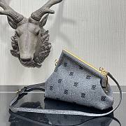 FENDI | First Small Grey flannel bag with embroidery - 8BP129 - 4