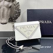 PRADA | White Brushed leather shoulder bag - 1BH189 - 9.5x3.5x17cm - 1