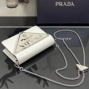 PRADA | White Brushed leather shoulder bag - 1BH189 - 9.5x3.5x17cm - 4
