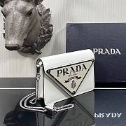 PRADA | White Brushed leather shoulder bag - 1BH189 - 9.5x3.5x17cm - 3
