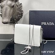 PRADA | White Brushed leather shoulder bag - 1BH189 - 9.5x3.5x17cm - 2