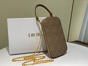 Dior | Lady Dior Warm Taupe phone holder - S0872O - 18 x 10.5 x 2.5 cm - 3
