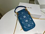 Dior | Lady Dior Blue phone holder - S0872O - 18 x 10.5 x 2.5 cm - 3