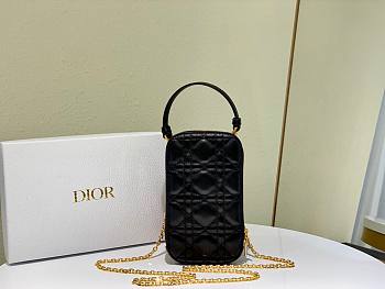 Dior | Lady Dior Black phone holder - S0872O - 18 x 10.5 x 2.5 cm