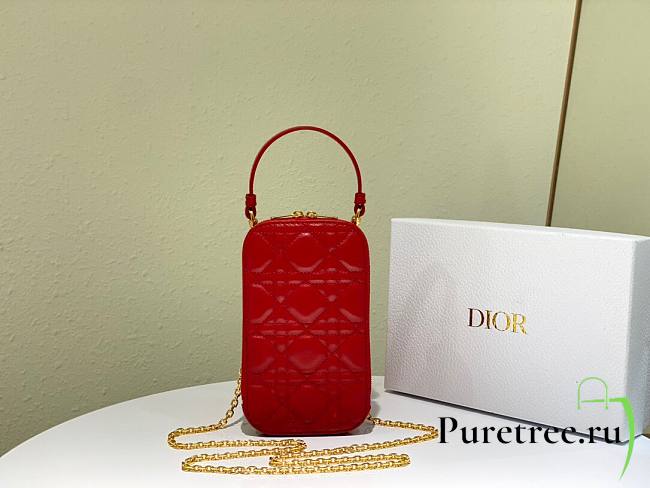 Dior | Lady Dior Red phone holder - S0872O - 18 x 10.5 x 2.5 cm - 1