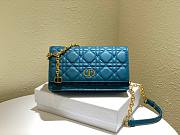 DIOR | Caro Blue belt pouch with chain - S5091U - 20 x 11.5 x 3.5 cm - 1