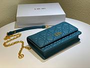 DIOR | Caro Blue belt pouch with chain - S5091U - 20 x 11.5 x 3.5 cm - 6