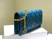 DIOR | Caro Blue belt pouch with chain - S5091U - 20 x 11.5 x 3.5 cm - 3