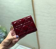 DIOR | Mini Red Wine Patent Wallet - S0178O - 11x9cm - 2