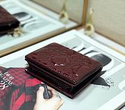 DIOR | Mini Red Wine Patent Wallet - S0178O - 11x9cm - 3