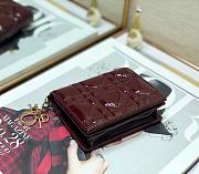 DIOR | Mini Red Wine Patent Wallet - S0178O - 11x9cm - 4