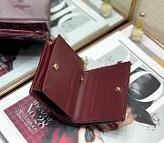 DIOR | Mini Red Wine Patent Wallet - S0178O - 11x9cm - 5