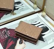 DIOR | Mini Warm Taupe Patent Wallet - S0178O - 11x9cm - 3