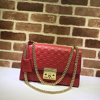 GUCCI | Padlock Medium Signature Red bag - 409486 - 30 x 19 x 10 cm