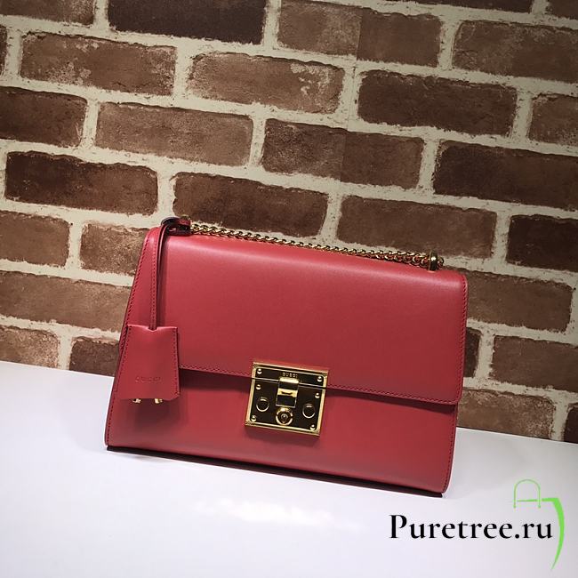 GUCCI | Padlock GG Red Leather Bag - 409486 - 30 x 19 x 10 cm - 1