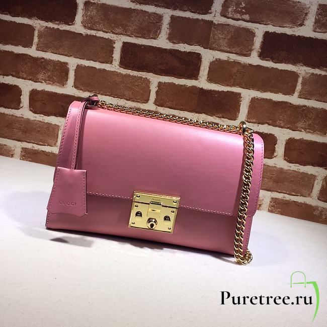 GUCCI | Padlock GG Pink Leather Bag - 409486 - 30 x 19 x 10 cm - 1